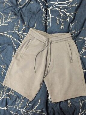 Men's Drawstring Sweat Shorts in Light Taupe